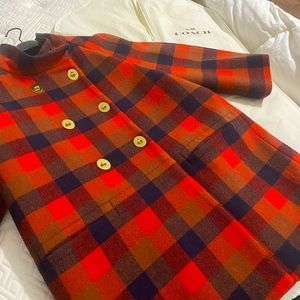 Beautiful wool plaid Coach coat. Perfect condition! Medium.